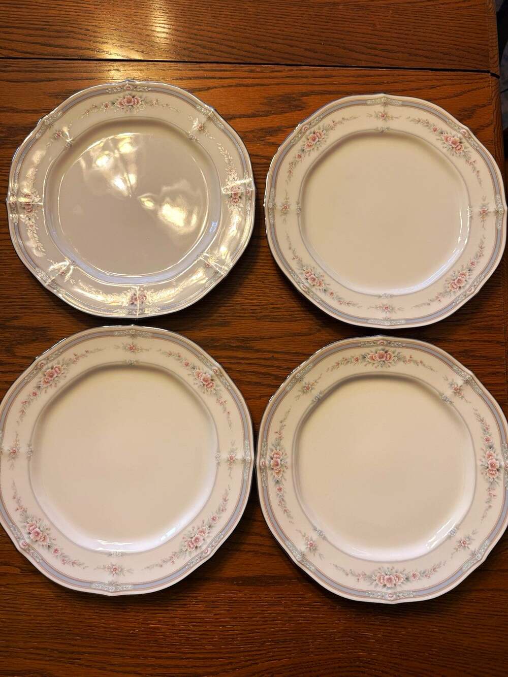 Noritake Rothschild 7293 Dinner Plates Set of 4 Pink Floral Fine China 10.5”